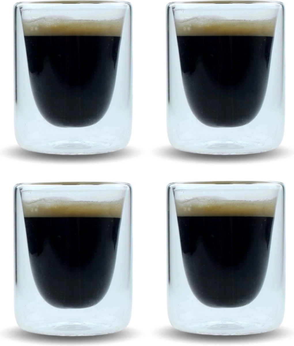 Orange85 Espresso Glazen - Set Van 4 - Kopjes - Dubbelwandig - Glas - 80ml - 5.5 X 7.5 Cm - Koffiekopjes 7 Orange85 Espresso Glazen - Set Van 4 - Kopjes - Dubbelwandig - Glas - 80ml - 5.5 X 7.5 Cm - Koffiekopjes - Afbeelding 5