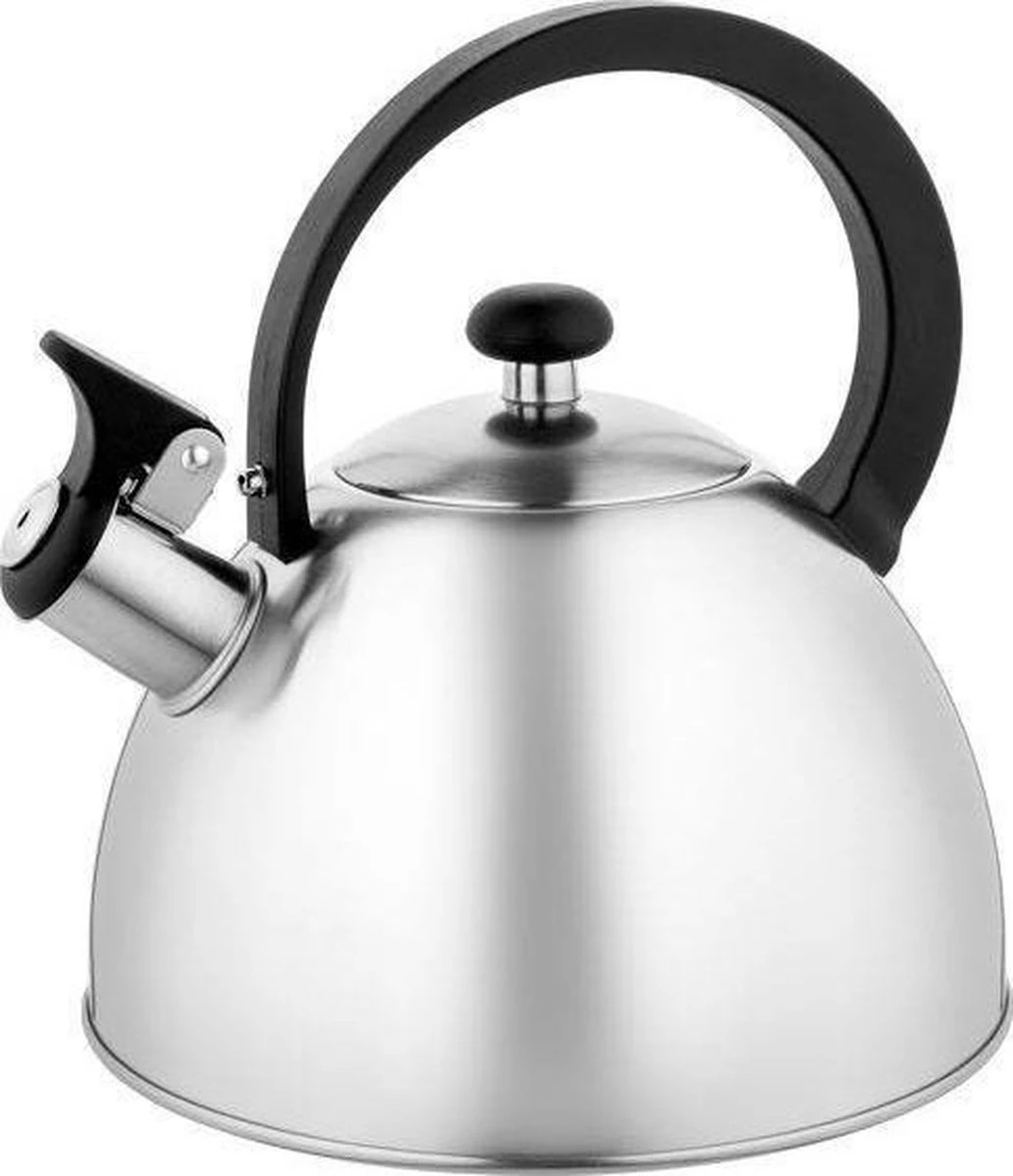 Florina Brillo Fluitketel 2,5L Voor Alle Warmtebronnen - Waterketel - Geborsteld RVS Zilver 4 Florina Brillo Fluitketel 2,5L Voor Alle Warmtebronnen - Waterketel - Geborsteld RVS Zilver - Afbeelding 2