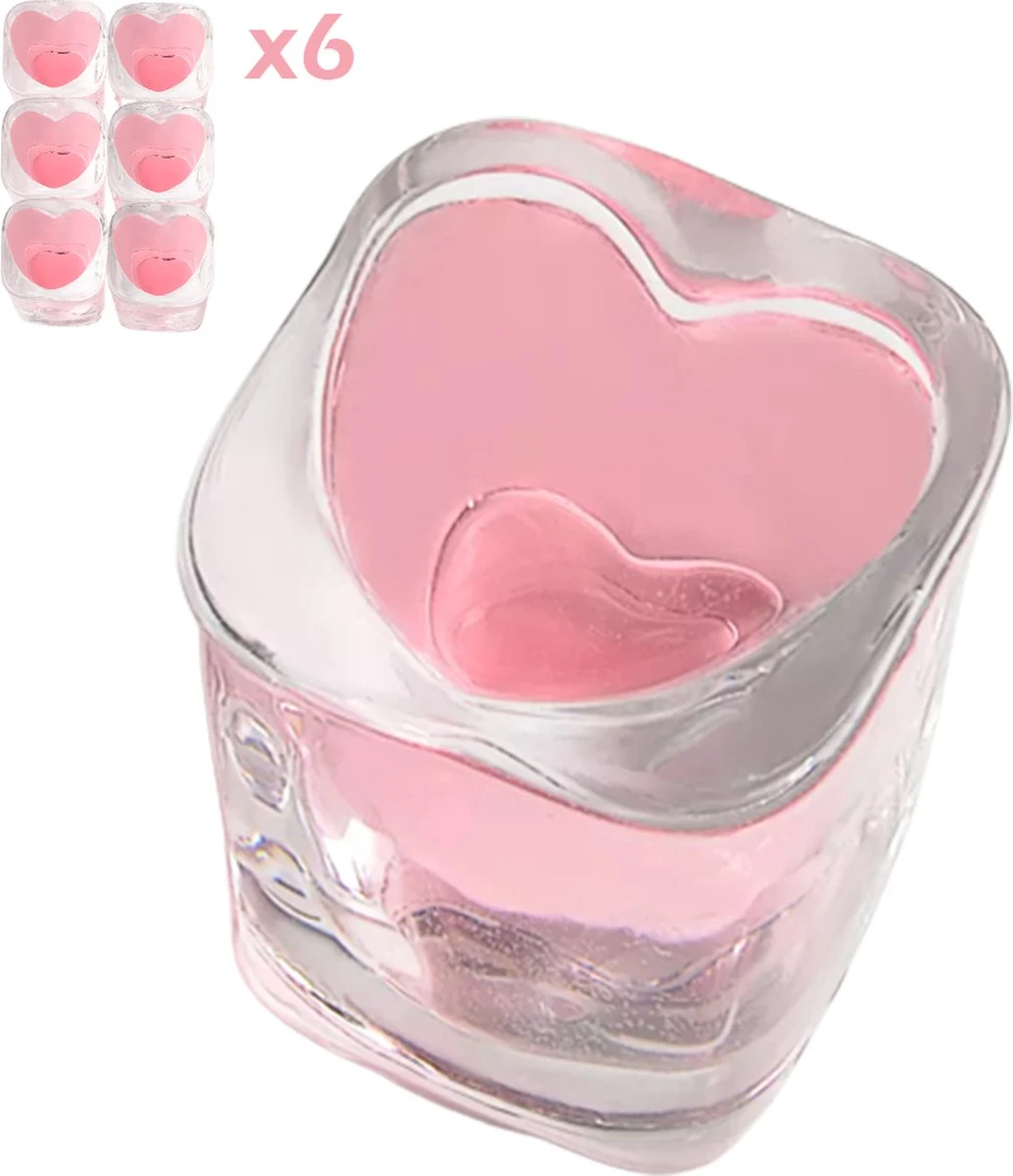 Malinsi Shotglaasjes - Hartvorm Shotglas 6 Stuks - 45ml - Borrelglaasjes - Liefde Glazen Voor Drank En Alcohol - Hart Shotglazen - Housewarming Cadeau Glas - Verjaardag 3 Malinsi Shotglaasjes - Hartvorm Shotglas 6 Stuks - 45ml - Borrelglaasjes - Liefde Glazen Voor Drank En Alcohol - Hart Shotglazen - Housewarming Cadeau Glas - Verjaardag
