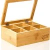 Bambuswald© Houten Theedoos Met 6 Vakken Gemaakt Van 100% Duurzame Bamboe -Keukenbenodigdheden 1038x1200 1