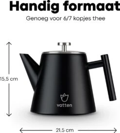 Vatten® - Premium RVS Theepot - Incl. RVS Theefilter - 1L - Zwart - Dubbelwandig 12 Vatten® - Premium RVS Theepot - Incl. RVS Theefilter - 1L - Zwart - Dubbelwandig -Keukenbenodigdheden 1077x1200 1