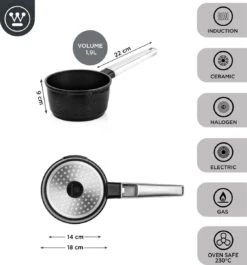 Westinghouse Performance Series - Steelpan Inductie 18cm - Zwart - Geschikt Voor Alle Warmtebronnen Inclusief Inductie En Ovenbestendig - Sauspan 10 Westinghouse Performance Series - Steelpan Inductie 18cm - Zwart - Geschikt Voor Alle Warmtebronnen Inclusief Inductie En Ovenbestendig - Sauspan -Keukenbenodigdheden 1120x1200 4