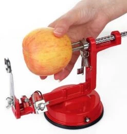 3-In-1 Appelmachine Rood - Appelboor, Appelschiller En Appelsnijder - Fruitsnijder - Groentesnijder - Klokhuis Verwijderaar - Fruitmachine - Keukenapparaat -Keukenbenodigdheden 1134x1200 1