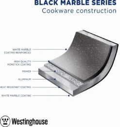 Westinghouse Grillpan - Ø 28 Cm - Zwart Marmer - Geschikt Voor Alle Warmtebronnen Inclusief Inductie - Steakpan Met Antiaanbaklaag- Aluminium -Keukenbenodigdheden 1138x1200 6