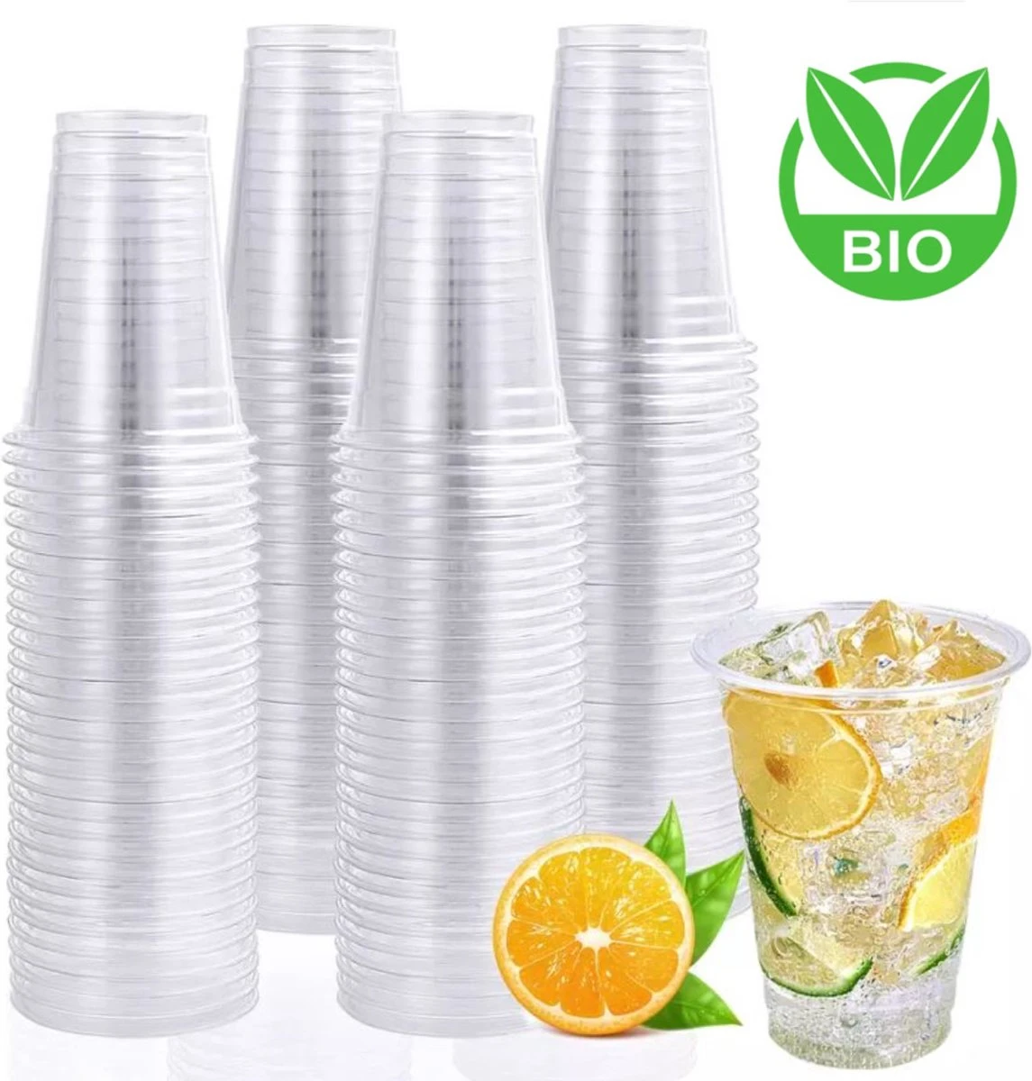 Bio Plastic Bekers - 140 Stuk(s) - 250 Ml - Transparant - Cups - Plastic Glazen - Kerst Servies 3 Bio Plastic Bekers - 140 Stuk(s) - 250 Ml - Transparant - Cups - Plastic Glazen - Kerst Servies