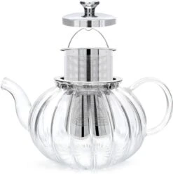 Glazen Theepot Met Filter (RVS) - 1.2 Liter - Pompoen Design - Thee Infuser – Borosilicaat – Anti-druppel Tuit -Keukenbenodigdheden 1191x1200 6