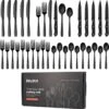 Deleca 6 Persoons Bestekset (36-delig) - Lepels, Messen, Vorken & Steakmessen - Vaatwasserbestendig - Zwart / RVS -Keukenbenodigdheden 1193x1200 6