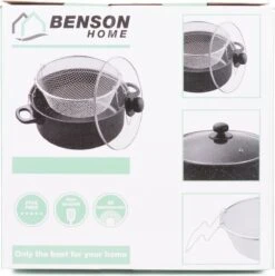 Benson Frituurpan Met Korf - Ø 26 Cm - Carbonstaal Met Marmer Coating -Keukenbenodigdheden 1195x1200 16