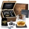 Whisiskey Luxe Whiskey Set - Incl. Whiskey Glas, 4 Whiskey Stones, Onderzetter, Ijstang, Fluwelen Opbergzak, Opbergbox - Whisky Geschenkdoos - Accessoires - Herbruikbare IJsblokjes - Cadeau Voor Man & Vrouw -Keukenbenodigdheden 1195x1200 18