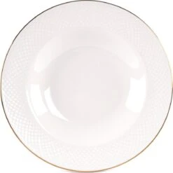 LeRijn® Serviesset Deventer 12 Persoons - 36 Delig - Licht Crème Wit Met Gouden Rand En Motief - Dinerborden - Soepborden - Dessertborden - Borden Servies - Bordenset -Keukenbenodigdheden 1198x1200 2