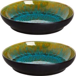 Palmer Bord Diep Lotus 21 Cm Zwart Turquoise Stoneware 2 Stuk(s) -Keukenbenodigdheden 1199x1200 5