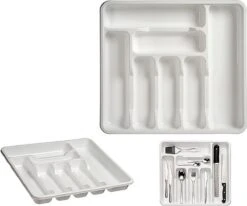 Kunststof Bestekbak/bestekhouder 7-vaks Wit 42 X 39 Cm - Keukenlade/besteklade Inzetbakken -Keukenbenodigdheden 1200x1001 3