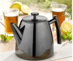 Vaja® Theepot Juliette Met Filter - Dubbelwandig -Theekan 1.0L - Glimmend Zwart -Keukenbenodigdheden 1200x1002 3