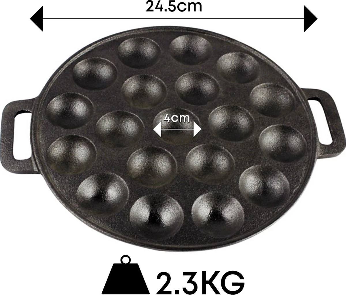 YUGN BLACK Poffertjespan Poffertjesmaker 6 Delige Set - 19 Poffertjes Incl Doseerfles Kwast Poffertjesvork Siliconen Ovenwanten - Platte Onderkant Poffertjespan Inductie Poffertjespan Elektrisch - Cadeau Tip 5 YUGN BLACK Poffertjespan Poffertjesmaker 6 Delige Set - 19 Poffertjes Incl Doseerfles Kwast Poffertjesvork Siliconen Ovenwanten - Platte Onderkant Poffertjespan Inductie Poffertjespan Elektrisch - Cadeau Tip - Afbeelding 3