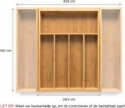 Budu Uitschuifbare Bamboe Bestekbak #38 (38 Cm Diep) - Bestekcassette Hout - Besteklade - 38 X 29,5 - 47,8 Cm - 5/7 Vakken -Keukenbenodigdheden 1200x1033 1