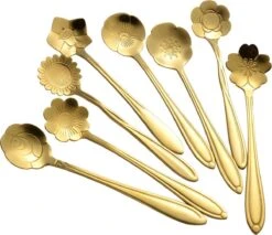 Fako Bijoux® - Bloemen Lepels Set - Theelepel / Koffielepel - 12cm - Goud - 8 Stuks 8 Fako Bijoux® - Bloemen Lepels Set - Theelepel / Koffielepel - 12cm - Goud - 8 Stuks -Keukenbenodigdheden 1200x1034 3