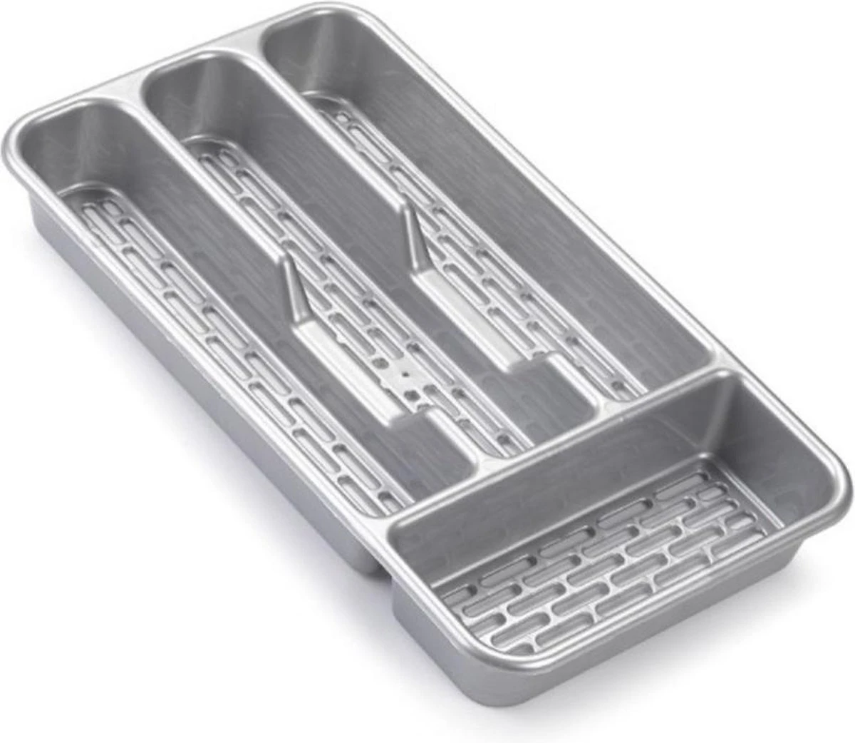 2x Stuks Bestekbakken/bestekhouders 4-vaks Grijs - 33 X 18 X 4 Cm - Keuken Opberg Accessoires 4 2x Stuks Bestekbakken/bestekhouders 4-vaks Grijs - 33 X 18 X 4 Cm - Keuken Opberg Accessoires - Afbeelding 2