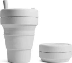 Koffiebeker - Reisbeker - Siliconen Beker - Opvouwbaar - Zwart - Drinkbeker - To Go -Keukenbenodigdheden 1200x1059