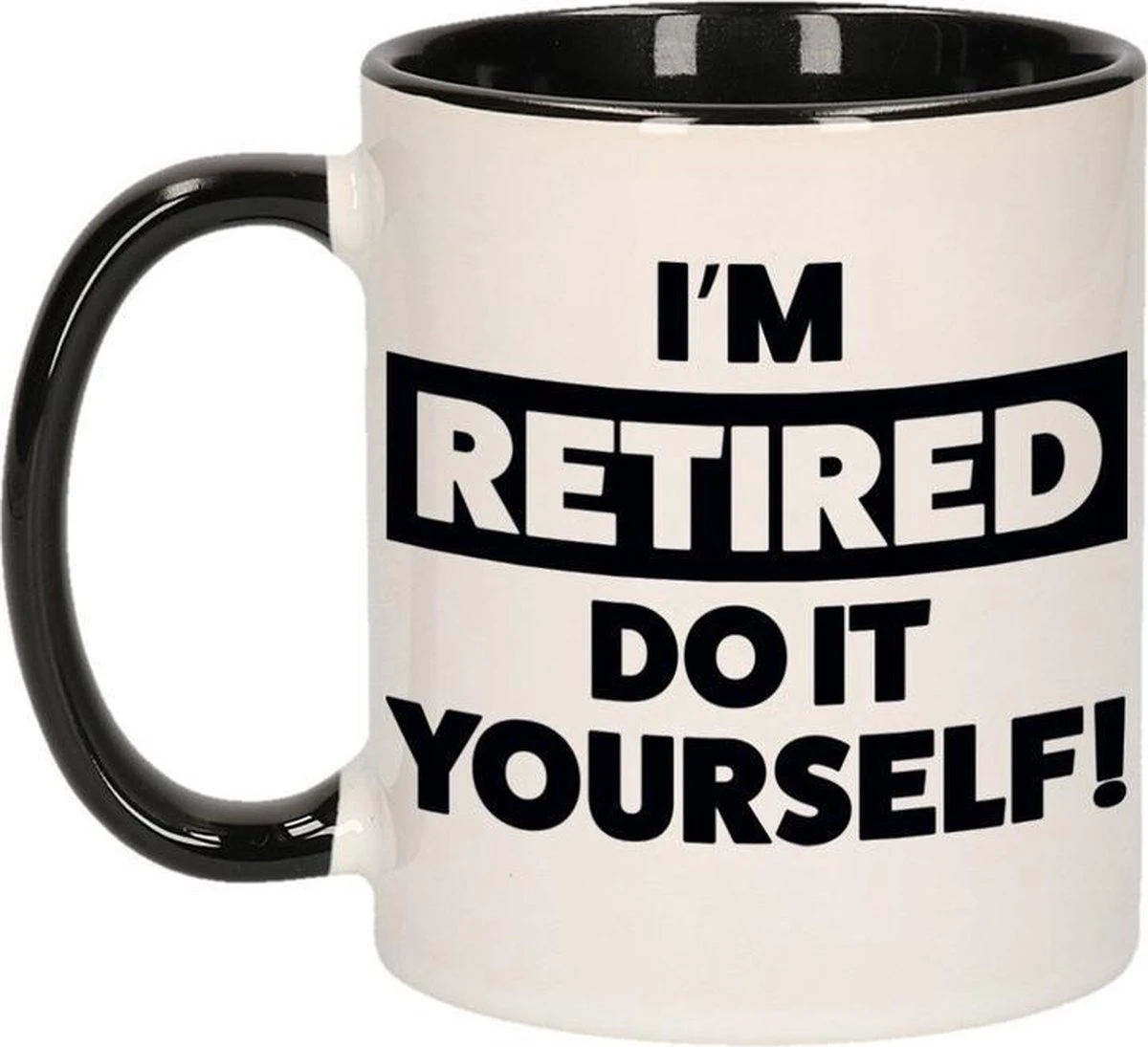 Pensioen Kado Mok / Beker Zwart - Im Retired Do It Yourself - 300 Ml - VUT 3 Pensioen Kado Mok / Beker Zwart - Im Retired Do It Yourself - 300 Ml - VUT