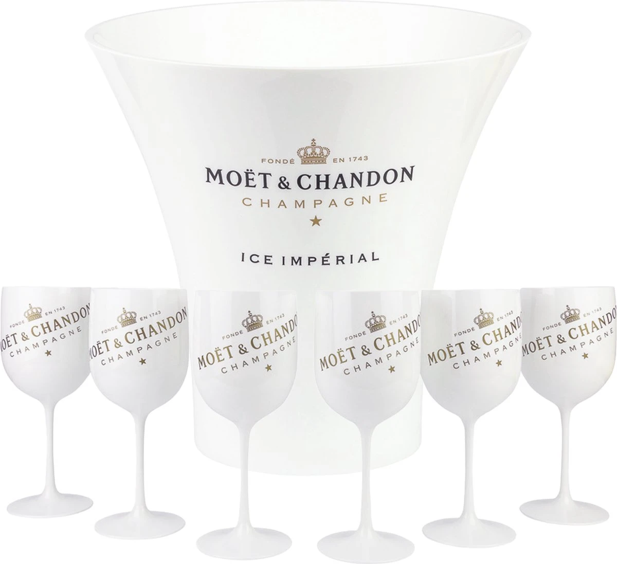 Moët & Chandon XL Ice Imperial Ice Bucket Inclusief 6 Glazen 3 Moët & Chandon XL Ice Imperial Ice Bucket Inclusief 6 Glazen