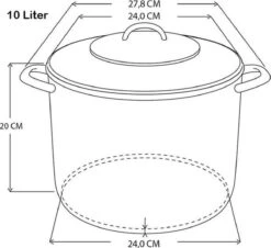 Haushalt Soeppan Met Glazen Deksel - 10 Liter- RVS 17 Haushalt Soeppan Met Glazen Deksel - 10 Liter- RVS -Keukenbenodigdheden 1200x1100 4