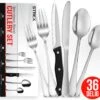 Strex Bestekset 6 Persoons - Zilver - 36-delig - Roestvrij Staal - Lepels, Messen, Vorken En Steakmessen - Hoogwaardige Kwaliteit 2 Strex Bestekset 6 Persoons - Zilver - 36-delig - Roestvrij Staal - Lepels, Messen, Vorken En Steakmessen - Hoogwaardige Kwaliteit -Keukenbenodigdheden 1200x1101 1