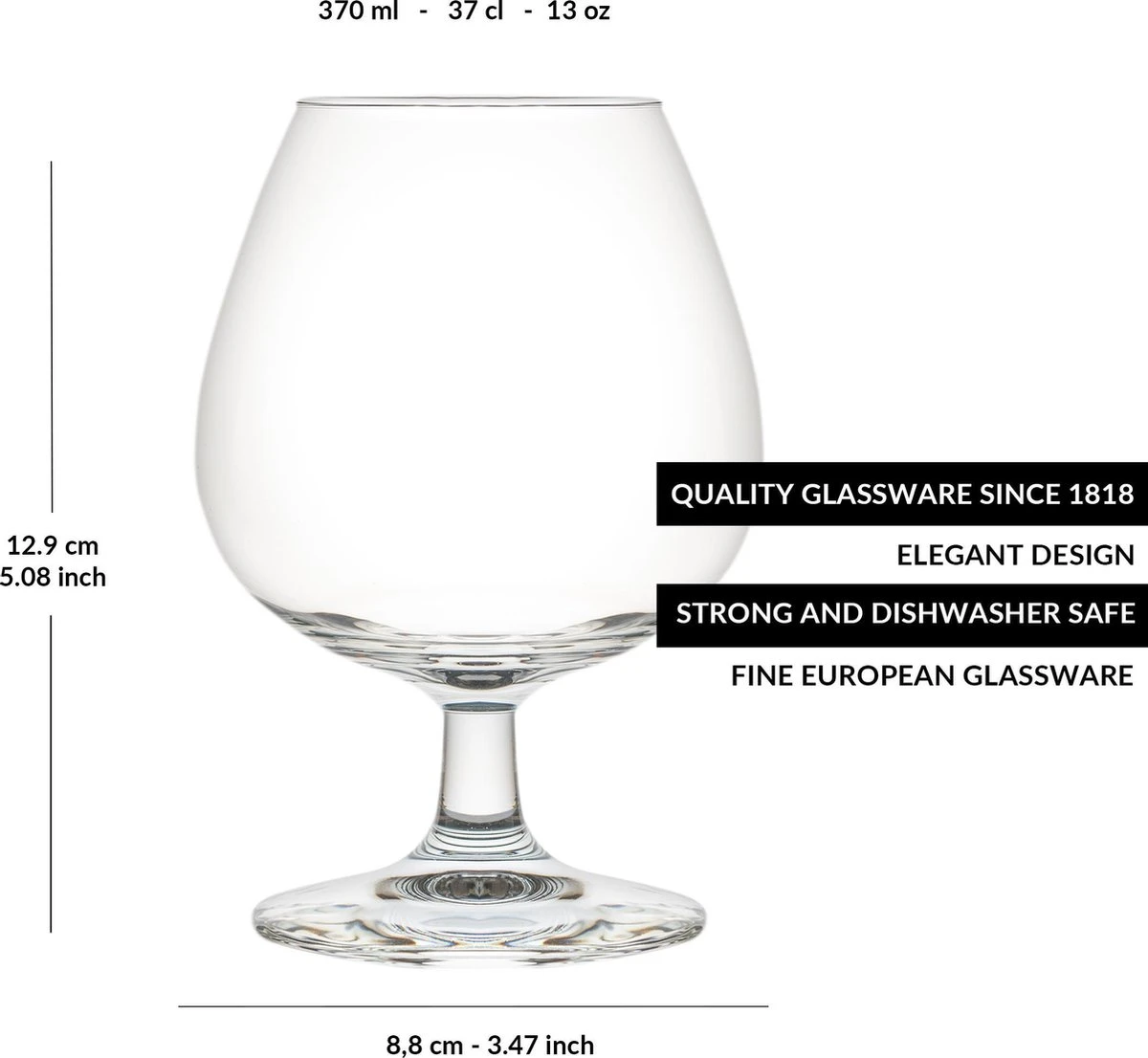 Libbey Borrelglas Venya Brandy - 370 Ml / 37 Cl - 6 Stuks - Cognacglas - Vaatwasserbestendig - Hoge Kwaliteit 8 Libbey Borrelglas Venya Brandy - 370 Ml / 37 Cl - 6 Stuks - Cognacglas - Vaatwasserbestendig - Hoge Kwaliteit - Afbeelding 6