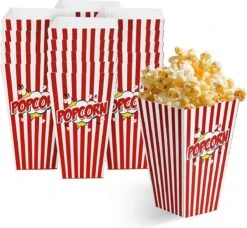 50 Duurzame Popcorn Bakjes (18x10cm) - Popcorn Zakjes Voor Filmavonden, Feestjes - Ook Geschickt Als Snoepbakje Of Feestzakje Voor Kinderen -Keukenbenodigdheden 1200x1107 1