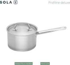 Sola Steelpan Profiline Deluxe - Ø 16 Cm - Zilver - RVS - Sandwichbodem -Keukenbenodigdheden 1200x1108 3