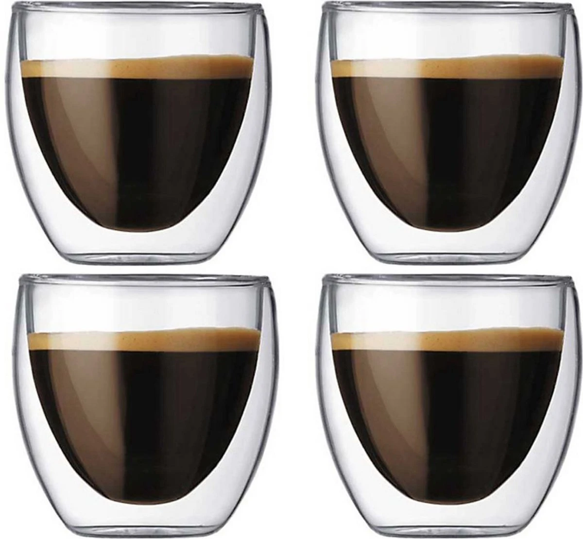 Dubbelwandige Koffieglazen - Set Van 4 - Dubbelwandige Glazen - Theeglazen - 150 Ml - Ook Geschikt Voor Krups, Senseo, Nespresso & Espresso 3 Dubbelwandige Koffieglazen - Set Van 4 - Dubbelwandige Glazen - Theeglazen - 150 Ml - Ook Geschikt Voor Krups, Senseo, Nespresso & Espresso
