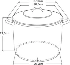 Michelino RVS Soeppan - 10 Liter - Vaatwasserbestendigd - Zilver -Keukenbenodigdheden 1200x1111 14