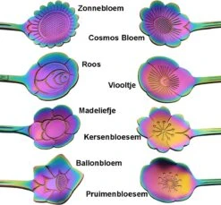 Fako Bijoux® - Bloemen Lepels Set - Theelepel / Koffielepel - 12cm - Regenboog - 8 Stuks 8 Fako Bijoux® - Bloemen Lepels Set - Theelepel / Koffielepel - 12cm - Regenboog - 8 Stuks -Keukenbenodigdheden 1200x1113 1