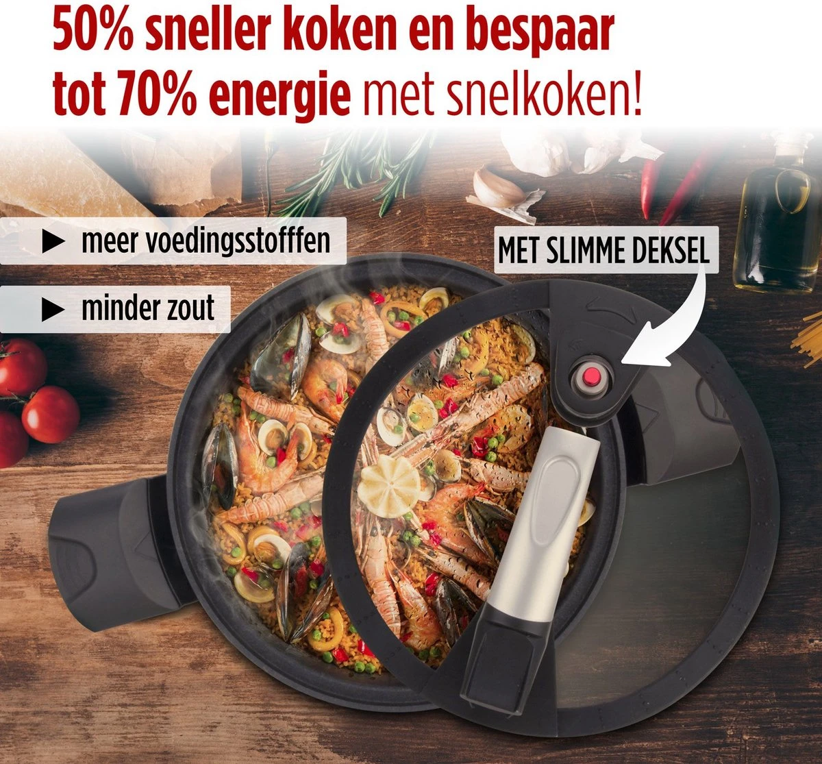 Rosmarino - Snelkookpan Met Glazen Deksel - Zwart - Ø24cm - 5 Liter - 100% PFAS & PFOA Vrij - Aluminium - Pressure Cooker - Non-stick Minerale Coating - Ergonomische Handgrepen - Geschikt Voor Alle Warmtebronnen 9 Rosmarino - Snelkookpan Met Glazen Deksel - Zwart - Ø24cm - 5 Liter - 100% PFAS & PFOA Vrij - Aluminium - Pressure Cooker - Non-stick Minerale Coating - Ergonomische Handgrepen - Geschikt Voor Alle Warmtebronnen - Afbeelding 7