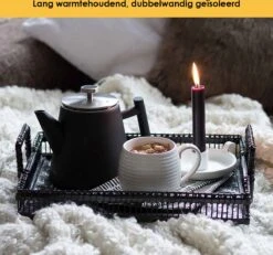 Silberthal - Theepot Met Filter - 1 L - RVS Dubbelwandig - Zwart - Cadeau -Keukenbenodigdheden 1200x1123 2