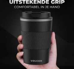 Volcan RVS Koffiebeker To Go Met Sleeve - Thermosbeker - Theebeker - Coffee - Zwart -Keukenbenodigdheden 1200x1125 3