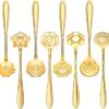 Fako Bijoux® - Bloemen Lepels Set - Theelepel / Koffielepel - 12cm - Goud - 8 Stuks -Keukenbenodigdheden 1200x1125 6