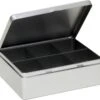 Merkloos Zilveren 6-vaks Theedoos/theekist 20 Cm - Keuken Accessoires - Theezakjes Houder Bewaarblik -Keukenbenodigdheden 1200x1136 5