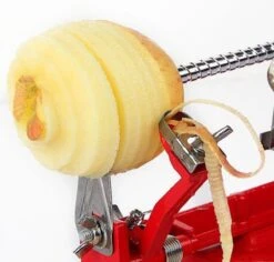 3-In-1 Appelmachine Rood - Appelboor, Appelschiller En Appelsnijder - Fruitsnijder - Groentesnijder - Klokhuis Verwijderaar - Fruitmachine - Keukenapparaat -Keukenbenodigdheden 1200x1148 1