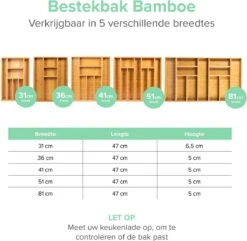 Grote Bestekbak Bamboe 51x47cm | Besteklade Van Coninx | Bestekhouder | Opbergbak | Duurzaam | Voor Laden Van 47cm Diep 14 Grote Bestekbak Bamboe 51x47cm | Besteklade Van Coninx | Bestekhouder | Opbergbak | Duurzaam | Voor Laden Van 47cm Diep -Keukenbenodigdheden 1200x1171 11