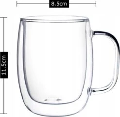 Luxe Latte Macchiato Glazen Met Oor - Dubbelwandige Koffieglazen - Cappuccino Glazen - 400 ML - 2x -Keukenbenodigdheden 1200x1172 8