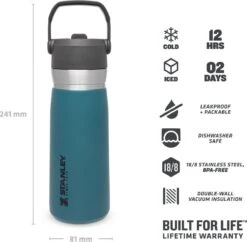 Stanley The IceFlow™ Flip Straw Water Bottle 0,65L - Thermosfles - Lagoon 16 Stanley The IceFlow™ Flip Straw Water Bottle 0,65L - Thermosfles - Lagoon -Keukenbenodigdheden 1200x1175