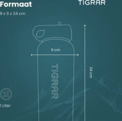 Tigrar - Waterfles - Drinkfles - Thermosfles 1 Liter Dubbelwandig - RVS - (Staal) Blauw - Incl. Extra Dop 3 Rietjes En Reiniger 21 Tigrar - Waterfles - Drinkfles - Thermosfles 1 Liter Dubbelwandig - RVS - (Staal) Blauw - Incl. Extra Dop 3 Rietjes En Reiniger -Keukenbenodigdheden 1200x1186