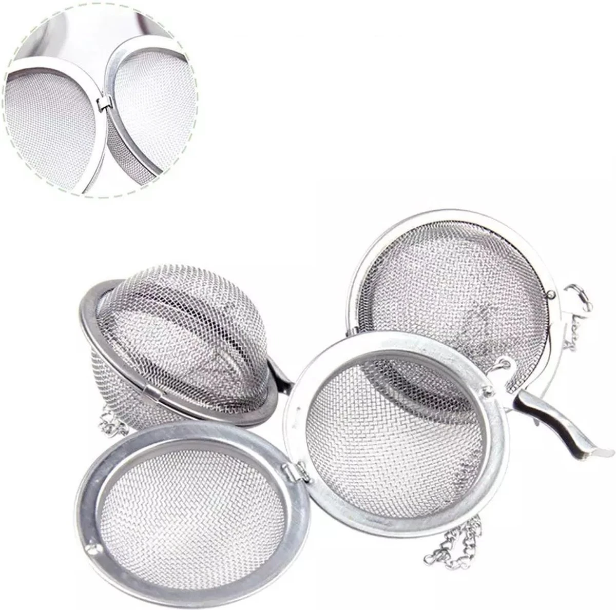 Kruidenei - Kruidenbuil - Kruidenfilter - Kruidenbol - Kruidenzeef - Filter Voor Kruiden - Thee Ei - Theezeef - 5,5CM Doorsnee 4 Kruidenei - Kruidenbuil - Kruidenfilter - Kruidenbol - Kruidenzeef - Filter Voor Kruiden - Thee Ei - Theezeef - 5,5CM Doorsnee - Afbeelding 2