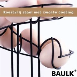 Eiermand – Eierrek – Eierhouder – Eieren – 360° - Zwart - Pasen - 39 Eieren - BAULK® -Keukenbenodigdheden 1200x1197 17