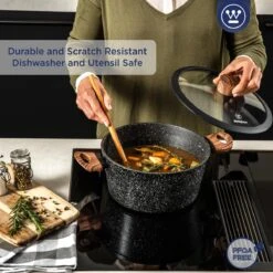 Westinghouse Kookpan/Braadpan Inductie - Ø 24 Cm - Zwart Marmer - Speciale Editie -Keukenbenodigdheden 1200x1200 1017