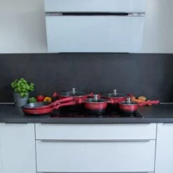 Herenthal Pannenset Inductie - Luxe 10-delige Koekenpan Inductie - Voor Alle Warmtebronnen - Pannen Met Glazen Deksels En Koudgrepen - Rood / Zwart- 6 Pannen 17 Herenthal Pannenset Inductie - Luxe 10-delige Koekenpan Inductie - Voor Alle Warmtebronnen - Pannen Met Glazen Deksels En Koudgrepen - Rood / Zwart- 6 Pannen -Keukenbenodigdheden 1200x1200 1030