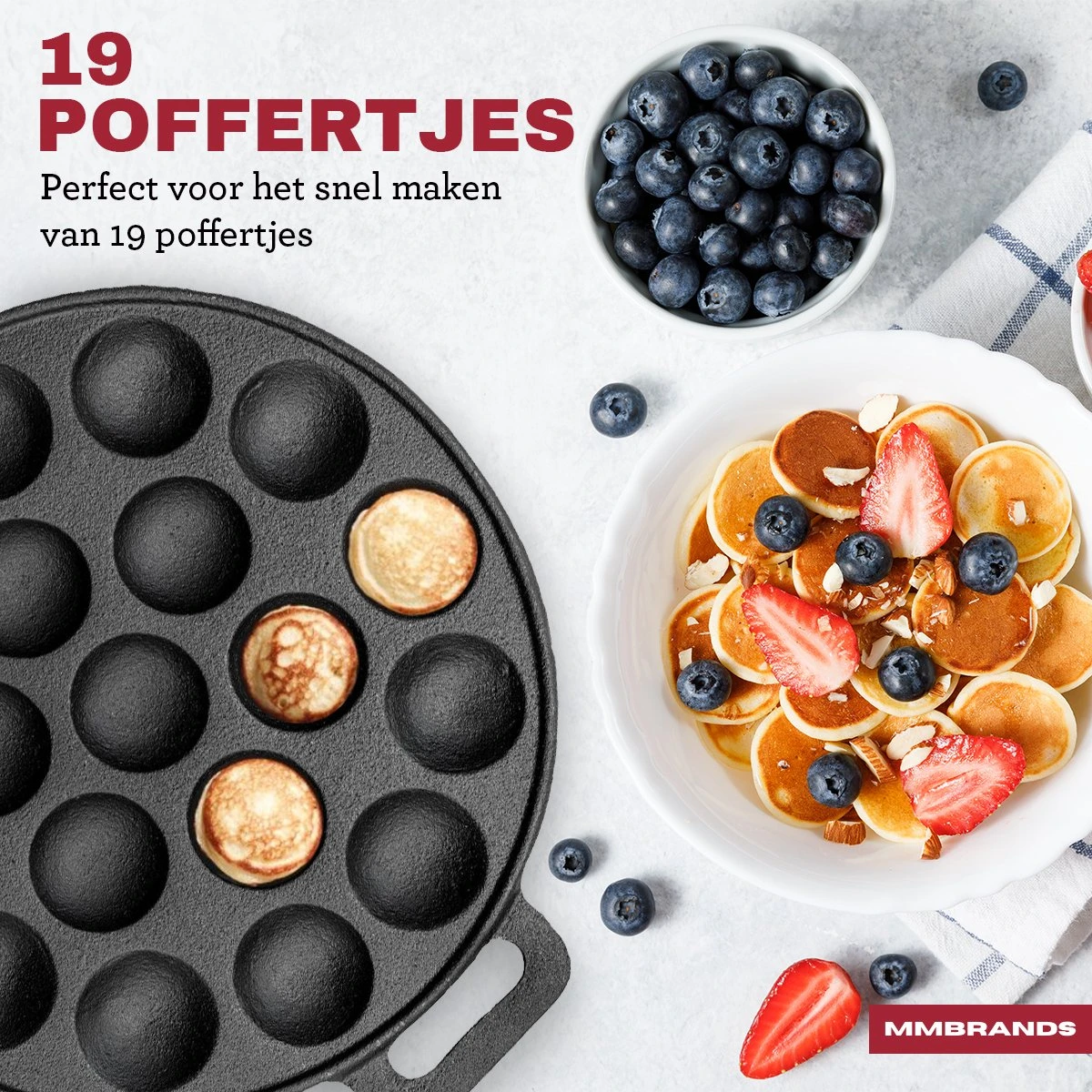 MM Brands Poffertjespan - Poffertjesmaker - Inductie / Oven / BBQ - Inclusief Handvat, Borstel En Vorken 6 MM Brands Poffertjespan - Poffertjesmaker - Inductie / Oven / BBQ - Inclusief Handvat, Borstel En Vorken - Afbeelding 4