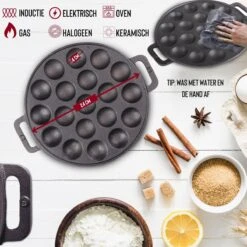 Rednas Poffertjespan Pakket - Incl. Luxe Giftbox - Incl.Bakkwast/Vork/Doseerfles - RVS/Gietijzer 17 Rednas Poffertjespan Pakket - Incl. Luxe Giftbox - Incl.Bakkwast/Vork/Doseerfles - RVS/Gietijzer -Keukenbenodigdheden 1200x1200 1215