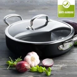 GreenPan Barcelona Infinity Pro Hapjespan Met Deksel 30cm - Zwart - Inductie - PFAS-vrij -Keukenbenodigdheden 1200x1200 1295
