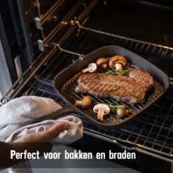 Daumonet Auguste Noir Gietijzeren Grillpan - Steakpan Zwart - PFAS & PFOA Vrij - Vierkant Met Schenktuit - 23,5 Cm - 2 Liter - Emaille - Alle Warmtebronnen - Elektrisch - Gas - Halogeen - Inductie - Keramisch 15 Daumonet Auguste Noir Gietijzeren Grillpan - Steakpan Zwart - PFAS & PFOA Vrij - Vierkant Met Schenktuit - 23,5 Cm - 2 Liter - Emaille - Alle Warmtebronnen - Elektrisch - Gas - Halogeen - Inductie - Keramisch -Keukenbenodigdheden 1200x1200 1351